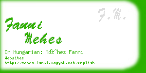 fanni mehes business card